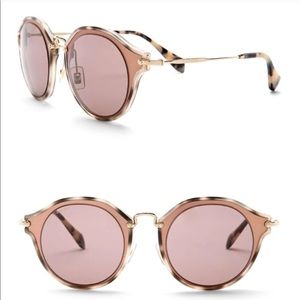 MIU MIU Matte Pink Round Sunglasses MU51SS